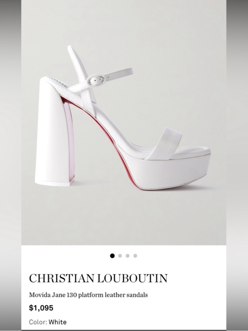 Christian Louboutin White Platform Leather Sandals